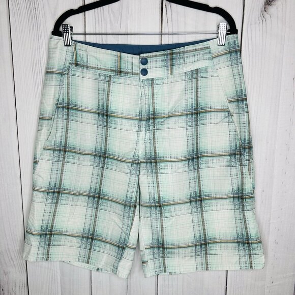 Columbia Swim Trunks Mens Sz 34 x 11 Board Shorts Bathing Suit Omni Shade Plaid - Picture 1 of 8